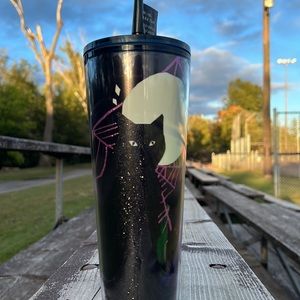 New Starbucks 2021 Halloween Glow in the Dark Black Cat Tumbler!
